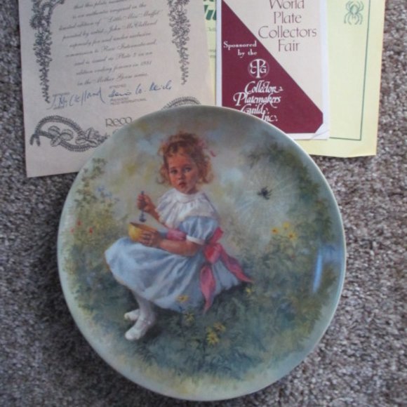 Little Miss Muffet Mother Goose 1981 Reco Collectible Plate J. McClelland w/Box - Picture 1 of 5
